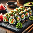 Rainbow roll rain vege 6 pièces