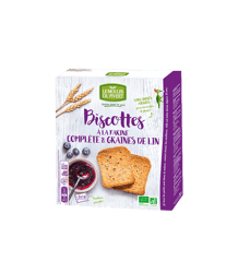 Biscottes à la farine complète & graines de lin bio & vegan