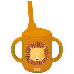 Gobelet en silicone avec poignées et paille 120 ml, animaux