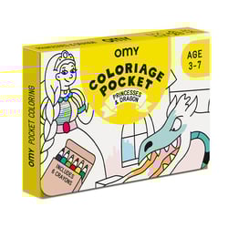 Coloriage pocket - princesses & dragons - omy