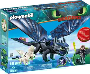 Playmobil - krokmou et harold avec bébé dragon - 70037