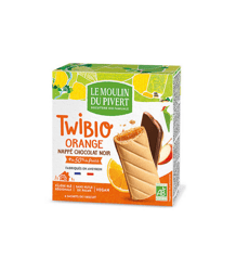 Twibio orange nappé de chocolat bio & vegan - 150g