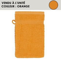 Gant de toilette gamme 400gr orange - 15x21cm - cedoo