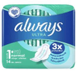 Serviettes hygiéniques always ultra normal plus x14