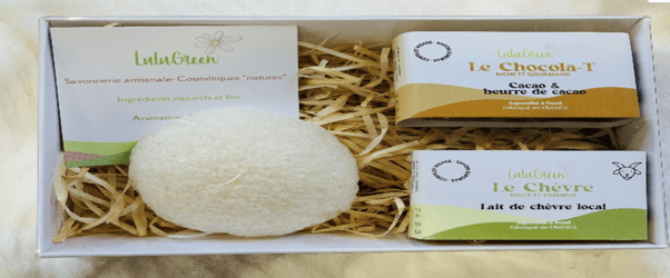 Coffret 2 mini-savons + éponge konjac