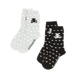 X2 paires de chaussettes noir/grise fille lulu castagnette