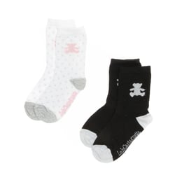 X2 paires de chaussettes noir/blanche fille lulu castagnette