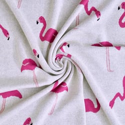 Couverture en coton bio, flamant rose