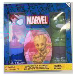 Marvel - coffret spider-man & hulk - gel douche & shampoing 400 ml + grande eponge -