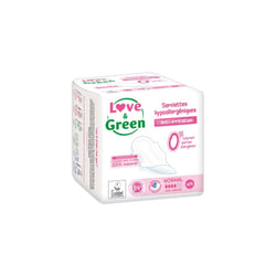 Love and green serviettes hypoallergéniques anti-irritation normal paquet de 14