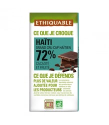 Mini tablette chocolat noir grand cru 72% bio & équitable